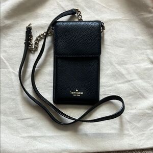 Kate Spade Black Leather Phone Crossbody